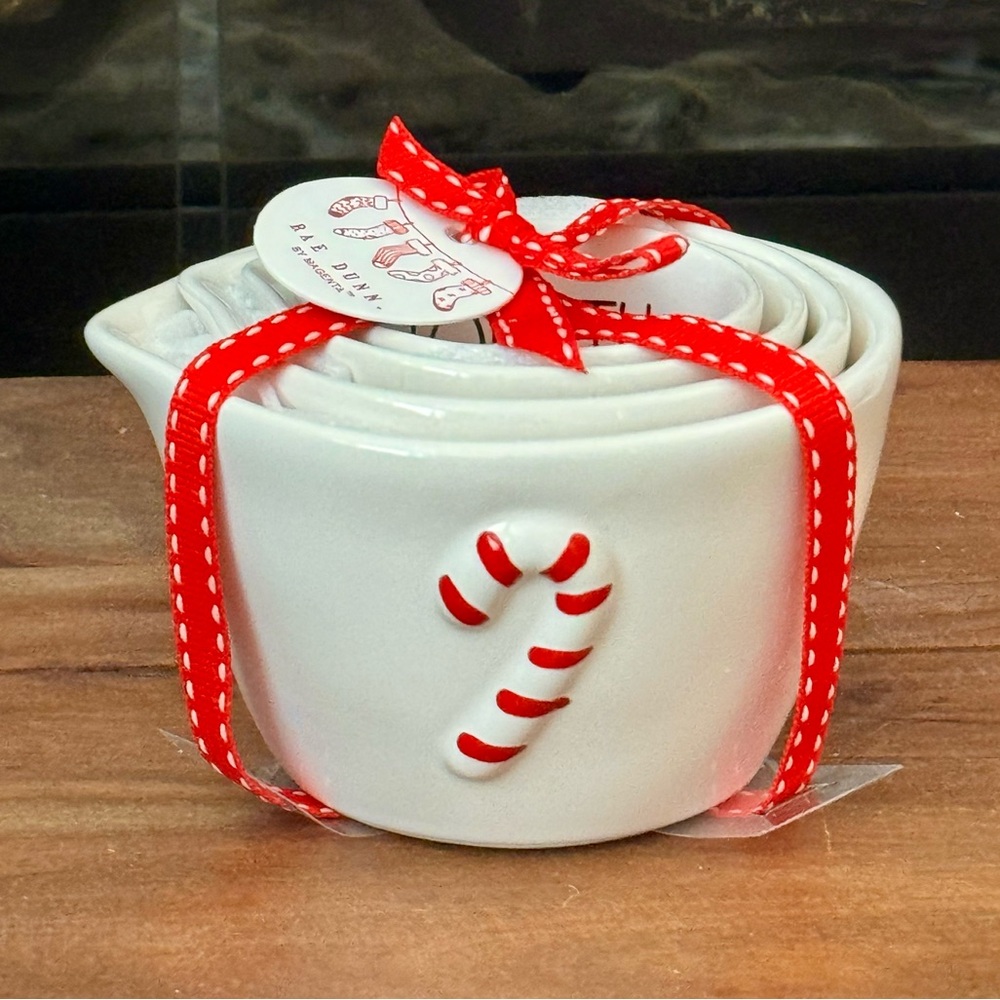 Rae Dunn Candy Canes Christmas Measuring Cup Set